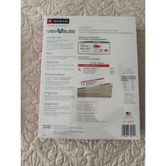Smead Viewables Labeling System Premium 3D Hanging Tabs 100CT #64910- New Sealed - Picture 2 of 2